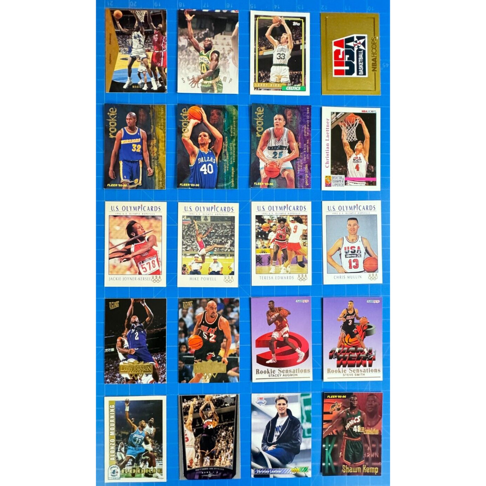 Misc Lot of 40 Basketball Cards - Rookie, Bird, Johnson, NBA Hoops Gold Card - Picture 3 of 3